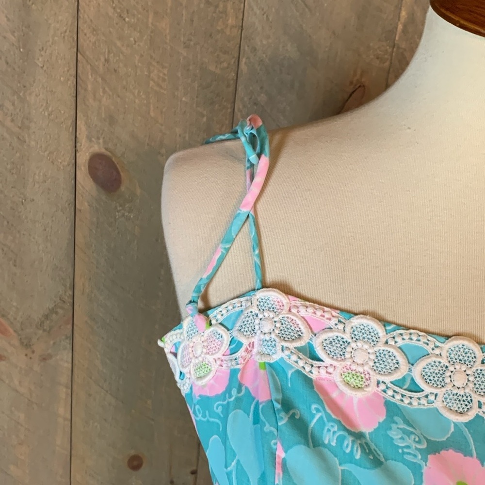 Vintage Lilly Pulitzer The Lilly sundress with eyelet lace trim Vintage Size 10 - Picture 6 of 12